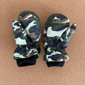Toddler Camo Mittens Waterproof Warm Snow Warm Gloves Kids Boy Girl Cold Winter